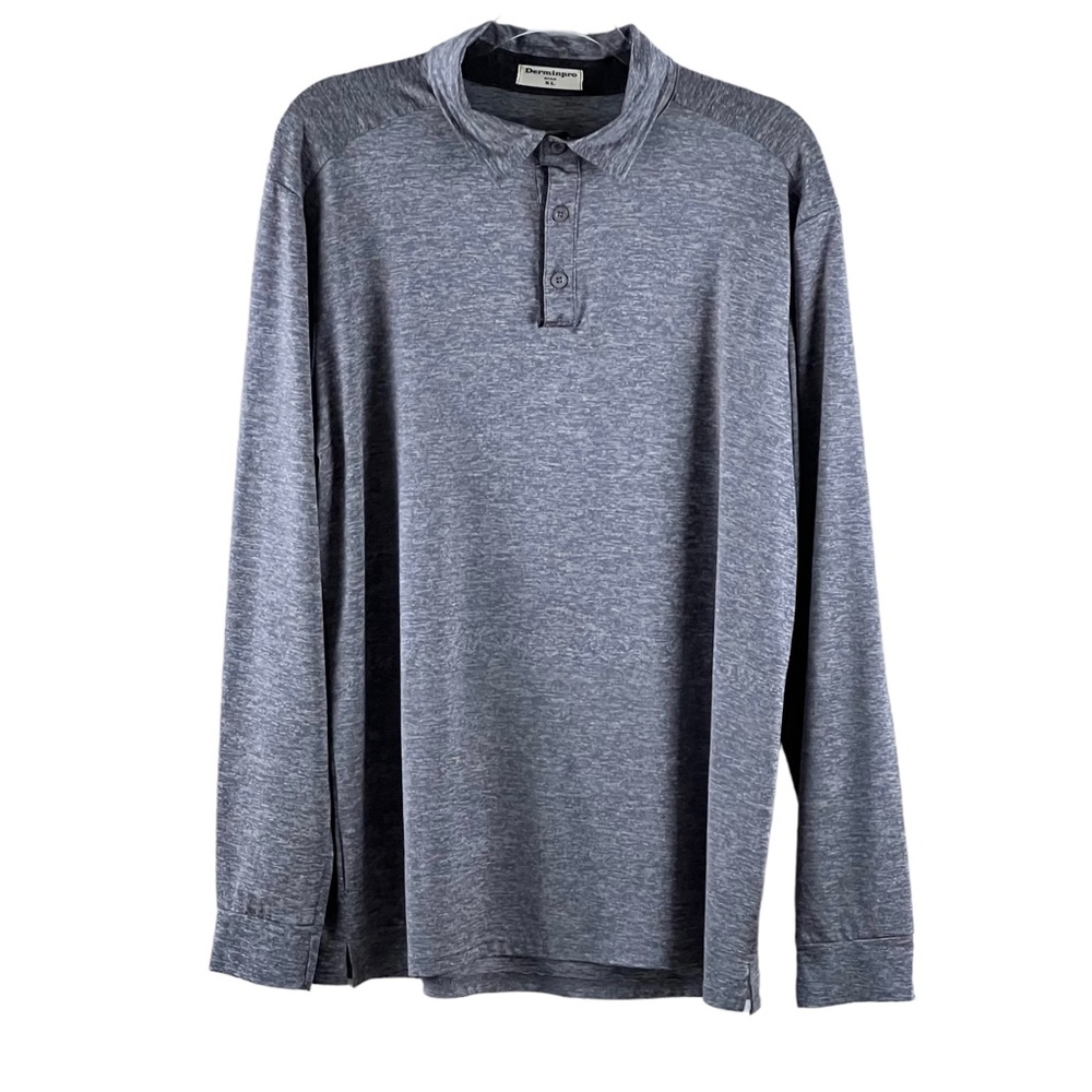 Derminpro Men’s Long Sleeve Quarter Button Pullover Shirt Sz XL